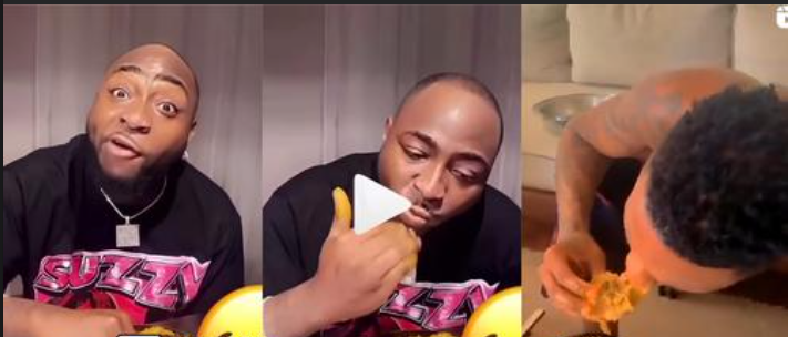 “OBO is the Winner” – Video of Davido and Wizkid eating Eba and Egusi got fans talking (Watch)